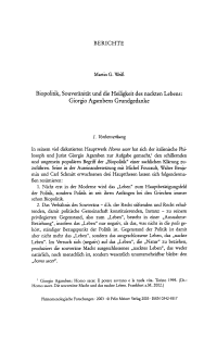 Biopolitik, Souveränität und die Heiligkeit des nackten Lebens: Giorgio Agambens Grundgedanke