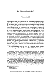 Zur Phänomenologie der Zeit