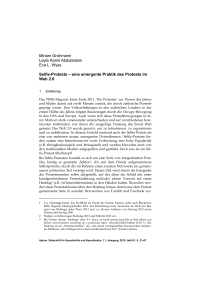 Selfie-Proteste – eine emergente Praktik des Protests im Web 2.0