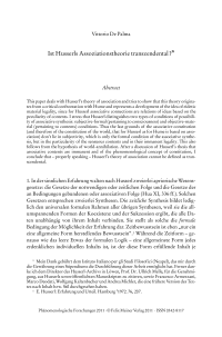Ist Husserls Assoziationstheorie transzendental?