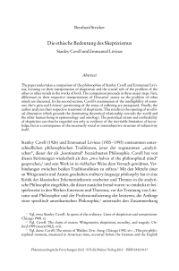 Die ethische Bedeutung des Skeptizismus