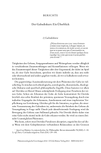 Der Gabediskurs: Ein Überblick