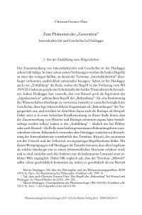 Zum Phänomen der "Generation"