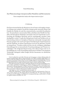 Zur Phänomenologie interpersonellen Handelns und Bewusstseins