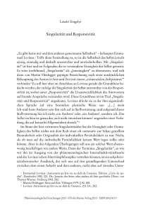 Singularität und Responsivität