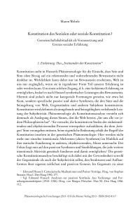 Konstitution des Sozialen oder soziale Konstitution?