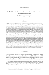 Die Einflüsse der Brentano’schen Intentionalitätskonzeptionen auf den frühen Husserl