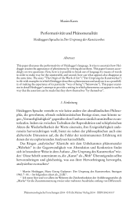 Performativität und Phänomenalität