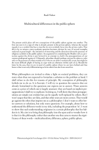 Multicultural differences in the public sphere