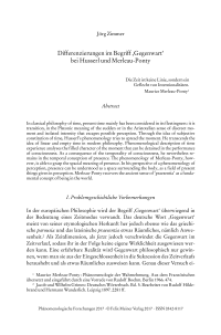 Differenzierungen im Begriff, Gegenwart‘ bei Husserl und Merleau-Ponty