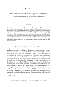 Husserls aisthetisch-ästhetischer Begriff des Sprachleibes