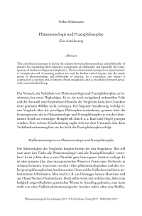 Phänomenologie und Praxisphilosophie