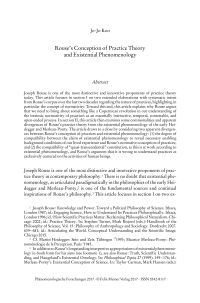 Rouse’s Conception of Practice Theory and Existential Phenomenology
