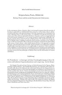 Körperschema, Praxis, Affektivität