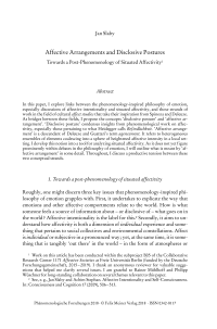 Affective Arrangements and Disclosive Postures
