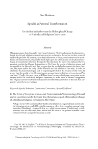 Epoché as Personal Transformation