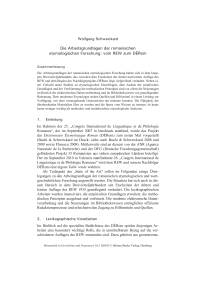Die Arbeitsgrundlagen der romanischen etymologischen Forschung: vom REW zum DÉRom