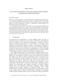 Une analyse comparée du style des comptes rendus critiques en linguistique (allemand/français)