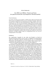 Vom REW zum DÉRom: Theorie und Praxis der gesamtromanischen etymologischen Wörterbucharbeit 