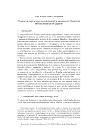 El papel de las traducciones de textos franceses en la difusión de la física eléctrica en España 