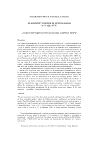 La educación lingüística de personas sordas en el siglo XVIII.