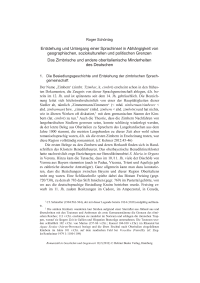 Entstehung und Untergang einer Sprachinsel in Abhängigkeit von geographischen, soziokulturellen und politischen Grenzen