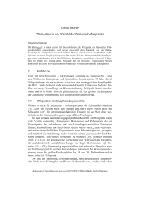 Wikipedia und der Wandel der Wissenschaftssprache 