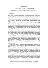 Sébastien Geneviève Dubois (1750-1821) e a sua Grammaire portugaise(Angers/Paris, 1806) 