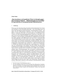 „Dem berufenen und bewährten Führer im Kampfe gegen das Fremdwort folgend“ – Metalexikografie als Grundlage für Sprachkritik an (verdeutschenden) Wörterbüchern