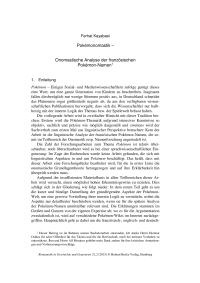 Pokémonomastik — Onomastische Analyse der französischen Pokémon-Namen 