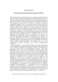 Der lateinische Sonderwortschatz des Aromunischen