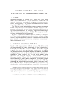 Influência da GRAE (1771) em Pedro José da Fonseca (1799)