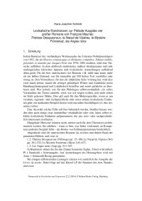 Lexikalische Randnotizen zur Pléïade-Ausgabe vier großer Romane von François Mauriac: Thérèse Desqueyroux, le Noeud de Vipères, le Mystère Frontenac, les Anges noirs