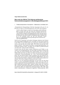 Was meint der Wähler? Die Nutzung webbasierter Kommunikationsangebote im Bundestagswahlkampf 2013