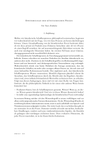 Epistemologie der künstlerischen Praxis 