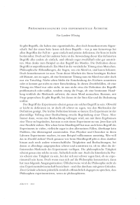 Phänomenologische und experimentelle Ästhetik 