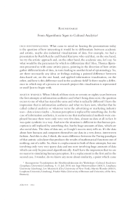 Roundtable: From Algorithmic Signs to Cultural Analytics