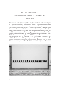 Fact and Responsibility – Approaches towards the Factual in Contemporary Art 