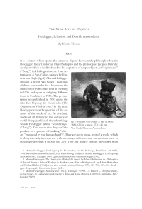 The Still Life of Objects – Heidegger, Schapiro, and Derrida reconsidered 
