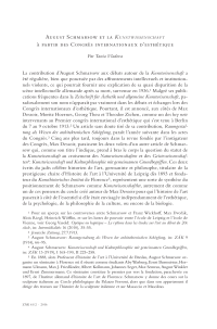 August Schmarsow et la Kunstwissenschaft a partir des Congres internationaux d’esthétique