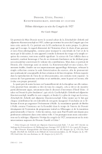 Dessoir, Utitz, Frankl: Kunstwissenschaft, histoire et culture