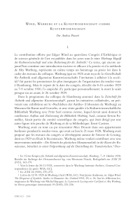 Wind, Warburg et la Kunstwissenschaft commeKulturwissenschaft