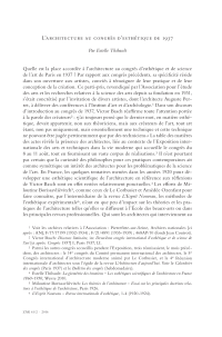 L’architecture au congres d’esthétique de 1937