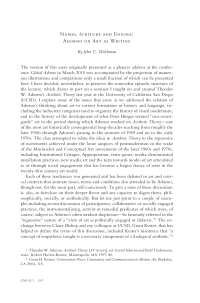 Names, écriture and Enigma: Adorno on Art as Writing
