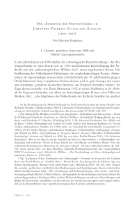 Die »Ästhetik der Naturvölker« in Johannes Volkelts System der Ästhetik (1905–1927)
