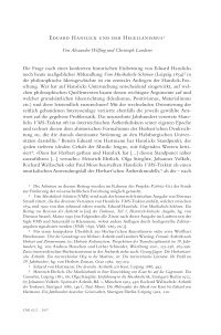 Eduard Hanslick und der Hegelianismus
