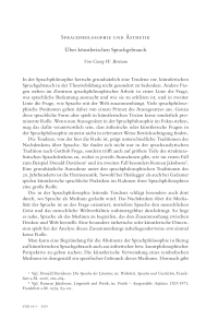 Sprachphilosophie und Ästhetik