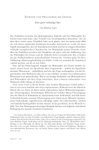 Ästhetik und Philosophie des Geistes