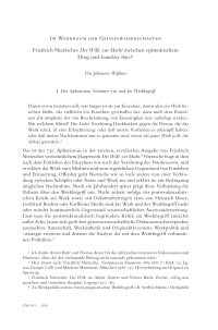 Im Werkraum der Geisteswissenschaften Friedrich Nietzsches