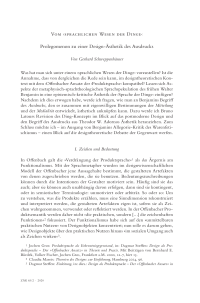 Vom ›sprachlichen Wesen der Dinge‹